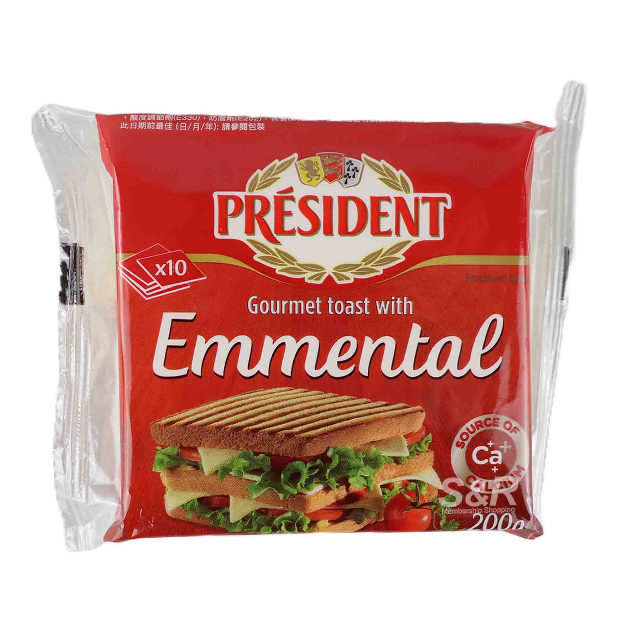 President Emmental Sliced Processed Cheese (20g x 10pcs) President Emmental Sliced Processed Cheese (20g x 10pcs)